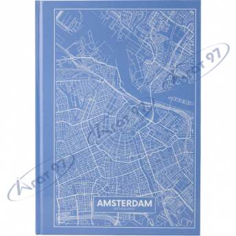 Книга записная А4 Maps Amsterdam, 96 л., кл., голубой