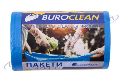 Пакети для сміття  35л/100 шт, сині,  500х600мм, 8мкм BuroClean EuroStandart