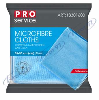 Салфетки из микрофибры для стекла, 5 шт (28шт/ящ)  PRO SERVICE
