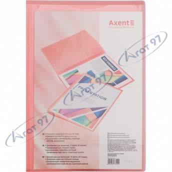 Дисплей-книга з кишенею, А4, 20 файлів, прозора рожева