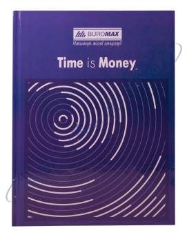 Книга канцелярська TIME IS MONEY, А4, 96 арк., клітинка, офсет, тверда ламінована обкладинка, синя