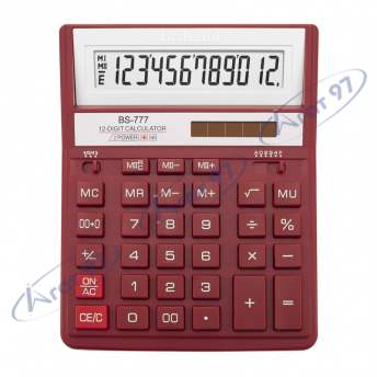 Калькулятор Brilliant BS-777RD, 12 разрядов, красный