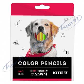Олівці кольорові, 24 шт. Kite Dogs