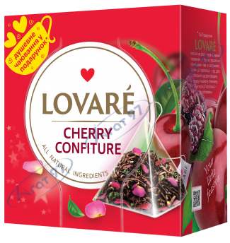 Чай бленд чёрного и зелёного 2г*15, пакет, "Cherry Confiture", LOVARE
