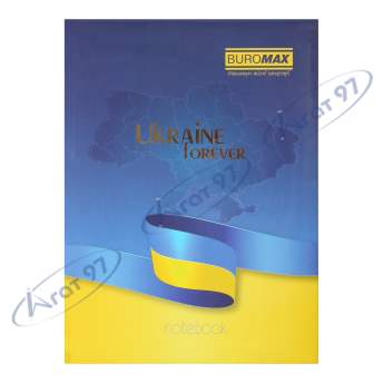 Записная книжка UKRAINE, А5, 80 л., клетка, твердая обложка, гл. ламинация с поролоном, голубая