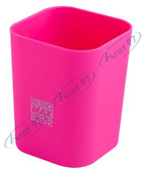 Стакан пластиковий   для канц. приладдя, RUBBER TOUCH , рожевий 