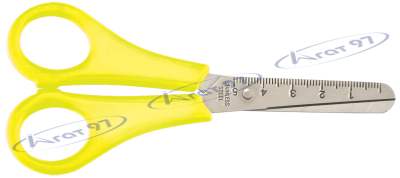 Ножницы детские с линейкой 132мм, желтые, KIDS Line