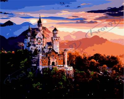 Картина по номерам "Замок в горах", 40*50, ART Line"