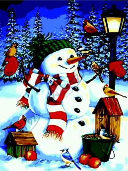 Картина по номерам "Веселый снеговик", 40*50, ART Line