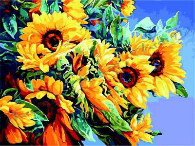 Картина за номерами "Буйне квітіння соняхів", 40*50, ART Line