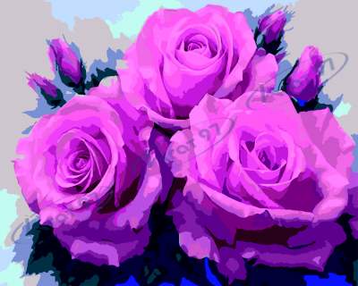 Картина по номерам "Розовые розы", 40*50, ART Line