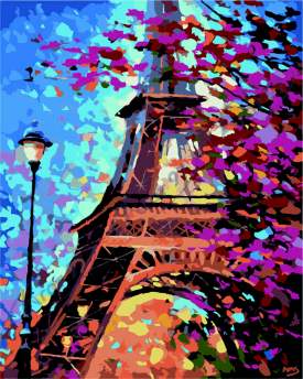 Картина по номерам "Эйфелева башня в цвете", 40*50, ART Line