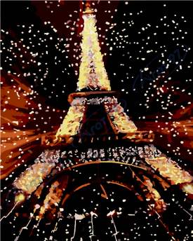 Картина по номерам "Эйфелева башня в огнях", 40*50, ART Line