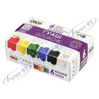 Гуаш CLASSIC 6 кольорів х 20мл, в карт.коробці, KIDS Line