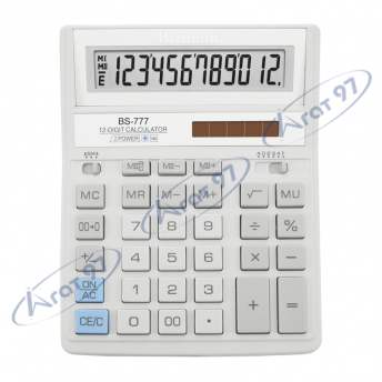 Калькулятор Brilliant BS-777WH, 12 разрядов, белый