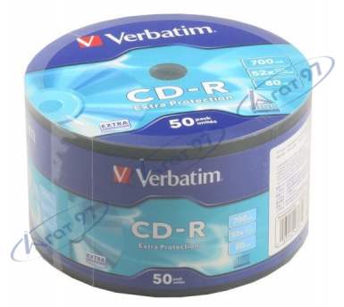 Диск CD-R, 700Mb, 52х, 80min, Wrap 50 pcs