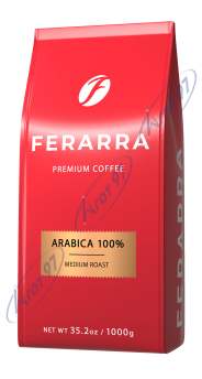 Кава в зернах 1000г, CAFFE 100% ARABIKA з клапаном  FERARRA