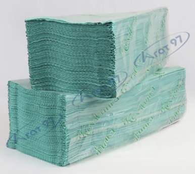 Рушники паперові макулатурні V-подібні, 23х25 см, 170 аркушів, зелений КОХАВИНКА