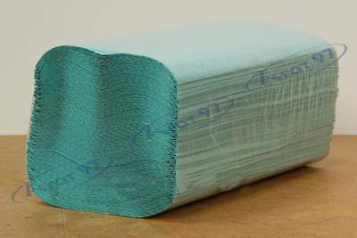 Рушники паперові макулатурні V-подібн ППі, 23х25 см, 160 листів, зелений, RUTA