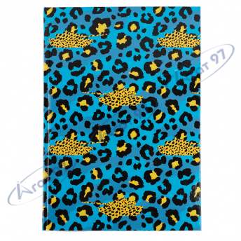 Книга записная А4 Leopard, 96 л., кл., голубая