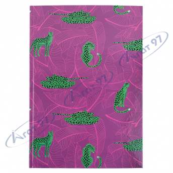 Книга записная А4 Leopard, 96 л., кл., розовая