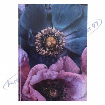 Книга записна А4, 192арк., кліт., Flora, фіолетова