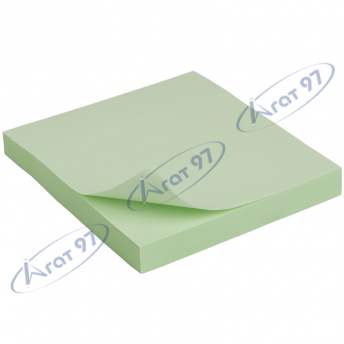 Блок бумаги с липким слоем 75x75 мм, 100 л., зелен.