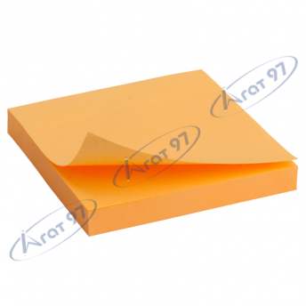 Блок бумаги с липким слоем 75x75 мм,100 л, ярко-оранж