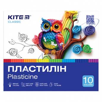 Пластилін, 10 кольорів, 200 г. Kite Classic