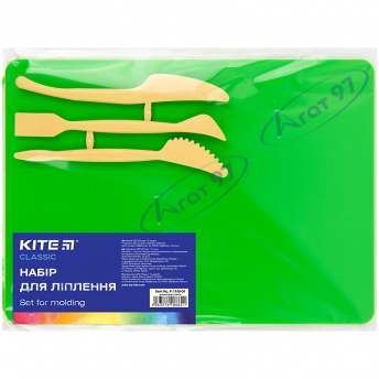Набор для лепки ( дост.180х250 мм + 3 стека), зеленый, Kite Classic