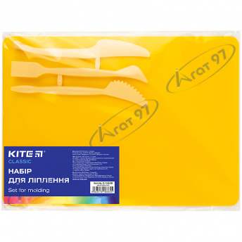 Набор для лепки ( дост.180х250 мм + 3 стека), желтый, Kite Classic